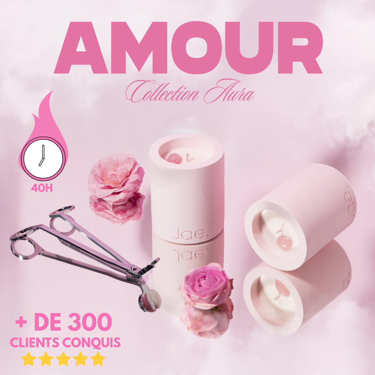 Rituel Quartz Rose - Bougie Pomme d'amour